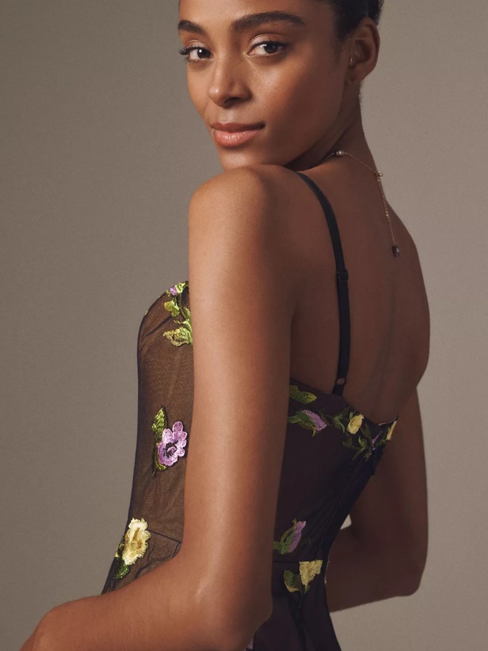 Helsi Gemma Sleeveless 3D Floral Midi Dress Size in 	
black/yellow  XS NWT - Picture 4 of 8
